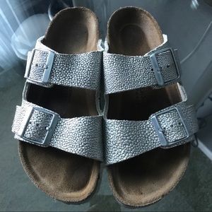 Birkenstock silver sandals size 7 (37)
